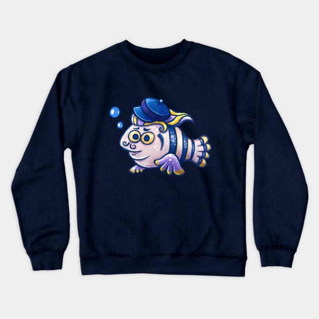 French Fish Crewneck Sweatshirt by Hoda Hefzy 